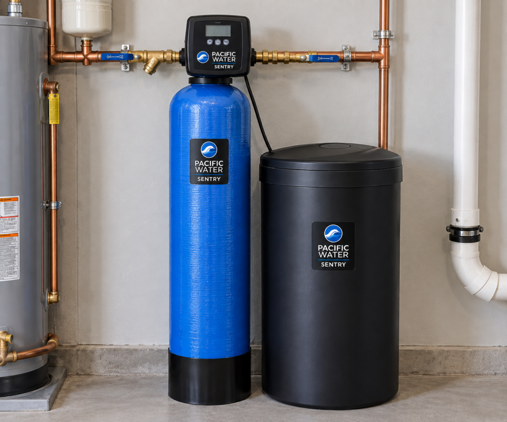 Pacific Water Sentry water softener installed in a Salt Lake City home